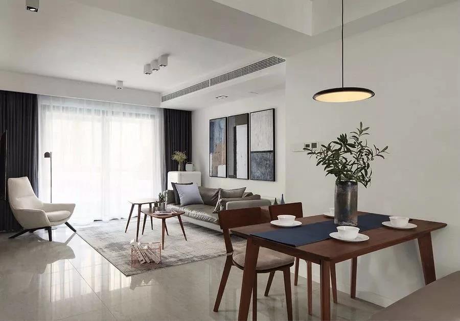 100平北歐風(fēng)小三房，原木電視墻輕松自然